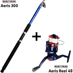 Sensei Aeris + Sensei Aeris 40 Σετ Καλάμι Ψαρέματος για Casting Τηλεσκοπικό 3m με Μηχανισμό