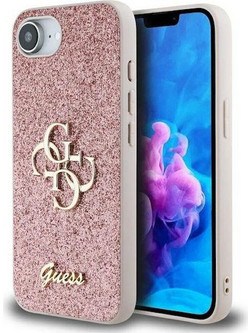 Θήκη κινητού Guess Glitter Fixed Big 4G for iPhone 16e Pink