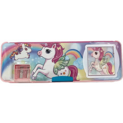 Happy Unicorn Κασετίνα Ροζ