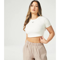 ESSENTIAL CROPPED TEE - PEARL WHITE