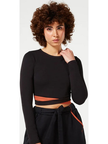 RETROGRADE CRISS CROSS TOP - BLACK