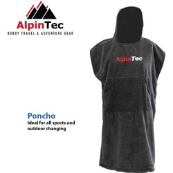 AlpinPro AlpinTec Regular Πόντσο Θαλάσσης Microfiber Μαύρο