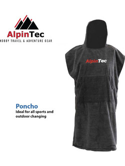 AlpinPro AlpinTec Regular Πόντσο Θαλάσσης Microfiber Μαύρο