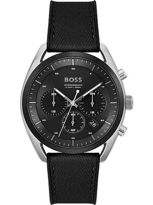 Hugo Boss Ανδρικό Ρολόι Χρονογράφος με Μαύρο Καουτσούκ Λουράκι 1514091