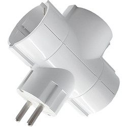 LAMTECH POWER SOCKET SPLITTER WITH 3 SCHUKO OUTLETS WHITE