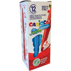 Carioca Jumbo Μπλε Πλενόμενοι Μαρκαδόροι 12τεμ. Ζωγραφικής Χονδροί 6mm