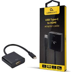 CABLEXPERT USB TYPE-C TO HDMI ADAPTER CABLE 4K60HZ 15CM BLACK