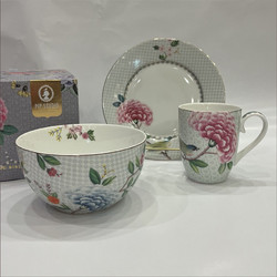 PIP STUDIO ΣΕΤ ΠΡΩΙΝΟΥ 3 ΤΜΧ ΠΟΡΣΕΛΑΝΗΣ BLUSHING BIRDS ΣΙΕΛ -PIP STUDIO-51020169
