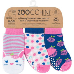 Zoocchini GRIP+EASY Baby Terry Καλτσάκια Μπέλα το Κουνελάκι (3 τεμ)