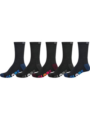 GLOBE BOYS MULTI STRIPE CREW SOCKS BLACK/ASSORTED