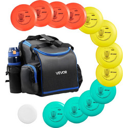 Σετ Disc Golf VEVOR, 12 τεμάχια ιπτάμενοι δίσκοι για αρχάριους, Σετ εκκίνησης Disc Golf, με Putter, Μεσαίας εμβέλειας, Driver, Συμπεριλαμβανομένου μίνι μαρκαδόρου, Φορητό σακίδιο πλάτης, για εξωτερική