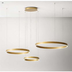 LUCE CRISEIDE-S/3D-O Κρεμαστό Φωτιστικό Οροφής Τρίφωτο LED Χρυσό