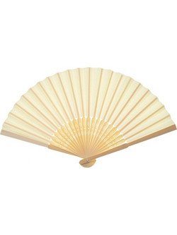 Βεντάλια Γυναίκεια ξύλινη Με Σχέδιο 21cm 98735-8 Εκρου