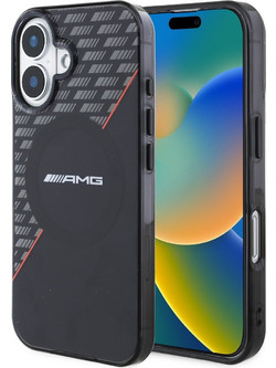 AMG Rhombs Magsafe Case For Iphone 16 Plus Black/Red - (AMHMP16M24HRDKR)