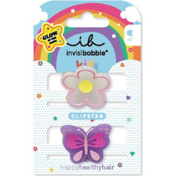 Invisibobble Invisibobble Clipstar Glow Kids Happy Flower Παιδικό Kλάμερ Μαλλιών, 2τμχ