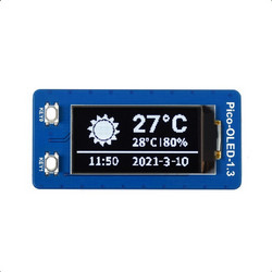1.3inch OLED Display Module for Raspberry Pi Pico, 64x128, SPI/I2C