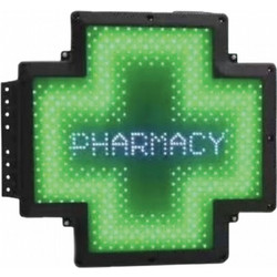 50x50cm Πινακίδα Σταυρός Φαρμακείου LED Διπλής Όψης Αδιάβροχη με Βάση & Τηλεχειριστήριο