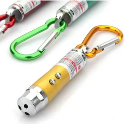 3-in-1 UV Light + Red Laser + LED White Flashlight Keychain κίτρινο