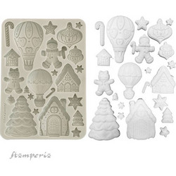 Καλούπι σιλικόνης A5-14.8x21cm-Candy Christmas Gingerbreads Stamperia (KACMA583)