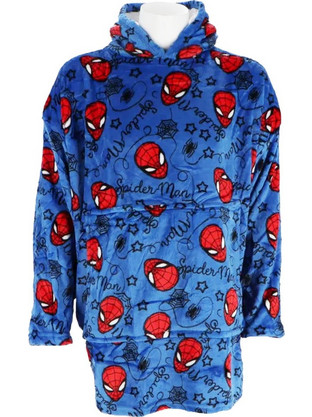 Spiderman Blue adult plush polar blanket, poncho