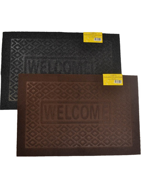 Πατάκι εισόδου 40x60 Welcome Μαύρο Sidirela