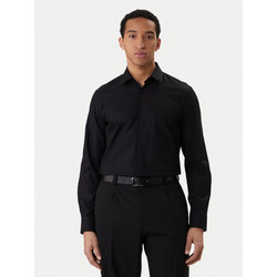 Hugo Ανδρικό Πουκάμισο Βαμβακερό Μακρυμάνικο Slim Fit Μαύρο 50555295-001