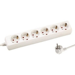 Πολύπριζο 6 Θέσεων Με Καλώδιο 3x1,5mm 1,5m Με Προστασία Επαφών EUROLAMP