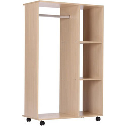 HOMCOM Τροχήλατη Ξύλινη Ανοιχτή Ντουλάπα 80 x 40 x 128 cm 831-078