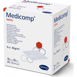 Hartmann Medicomp Drain Αποστειρωμένη Γάζα Τραχειοτομίας 10x10cm 2x25τμχ