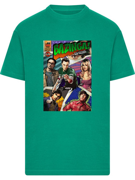 The Big Bang Theory Bazinga Magazine Cover Tee forest green