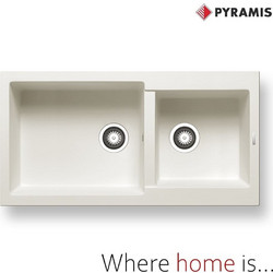 Pyramis Pyragranite Alazia Ένθετος Νεροχύτης Γρανίτη Αντιστρεφόμενος Ματ Snow 96x50cm 070183111
