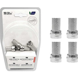 Βύσμα κεραίας TV Coaxial τύπου F - 4pcs - 1823-4 - Silver - 098692