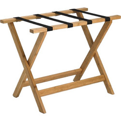 Μπαγκαζιέρα απο Ξύλο Bamboo, Αναδιπλούμενη, με 4 Ιμάντες, Ανοιχτό Καφέ, 65x36x51cm, Leone W5104 - LEONE
