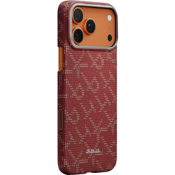 Θήκη iPhone 17 Pro Pitaka Ultra-Slim Case Monogram Gold / Red