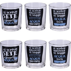 Galileo Σετ 6 ποτήρια νερού από γυαλί 270 ml Si scrive si legge 5915460