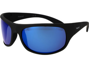 Polaroid Eyewear PLD07886 003/5Χ Αθλητικά Ανδρικά Γυαλιά Ηλίου Ορθογώνια Κοκάλινα Μαύρα με Μπλε Καθρέπτη Φακό