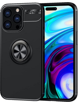 Ancus Autofocus Shock Proof Ring Holder Back Cover Black (iPhone 14 Pro)