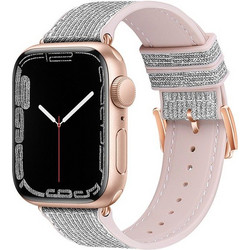 Hoco WA11 Diamond Series Λουράκι Σιλικόνης White / Silver (Apple Watch 42 / 44 / 45 / 49mm)