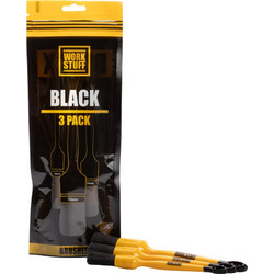 Work Stuff Detailing Brush Black 3 Pack - Σετ Πινέλων Detailing Σκληρής Χρήσης - 3τμχ - WS101