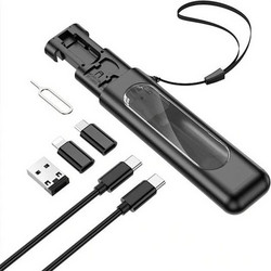 Borofone U36 Regular USB to Lightning / Type-C / micro USB Cable 3A Μαύρο 0.28m (000.230.11838)