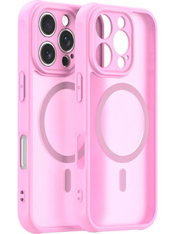 Θήκη iPhone 16 Pro Techsuit HaloFrost II MagSafe Σκληρή Ημιδιάφανη με MagSafe - Pink (5949419325944)