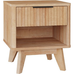 Κομοδίνο Hamea pakoworld mdf σε φυσική απόχρωση 45x39.5x50.2εκ