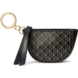 EMBLEM LOGO MINI ZIP POUCH BAG CHARM WOMEN CALVIN KLEIN