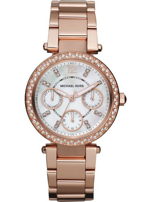 Michael Kors Mini Parker Γυναικείο Ρολόι με Ροζ Χρυσό Μεταλλικό Μπρασελέ MK5616