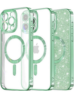 Techsuit(R) Luxury Glitter MagSafe θήκη για iPhone 13 Pro Max- Light Green