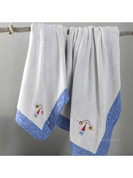 Nima Home Tiny Robo Κουβέρτα Κούνιας Fleece 110x140 Λευκή Γαλάζια