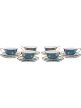 Beauty Home Eternal Art 7718 Φλιτζάνια Τσαγιού Πορσελάνης Μπλε 12τμχ