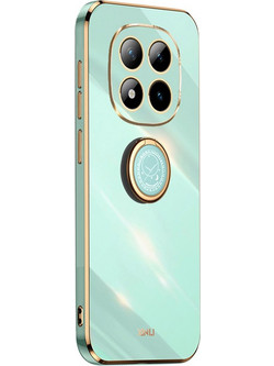 XINLI Θήκη Σιλικόνης TPU Electroplating και Δαχτυλίδι Κρατήματος για Xiaomi Redmi Note 15 Pro 4G (Global) - Γαλαζοπράσινο