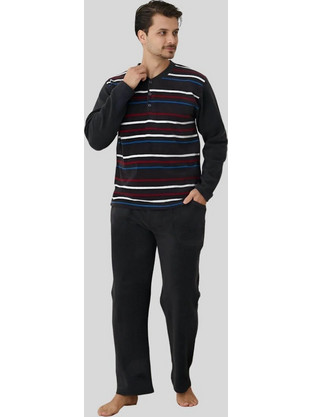 Πιτζάμα Ανδρική Fleece R4023 - ΑΝΘΡΑΚΙ