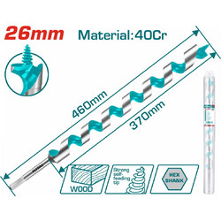 Total TAC3526 Τρυπάνι με Εξάγωνο Στέλεχος για Ξύλο 26x460mm